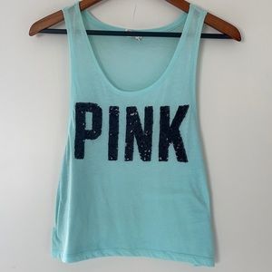 Victoria Secret PINK Aqua Blue Tank XS